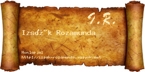 Izsák Rozamunda névjegykártya